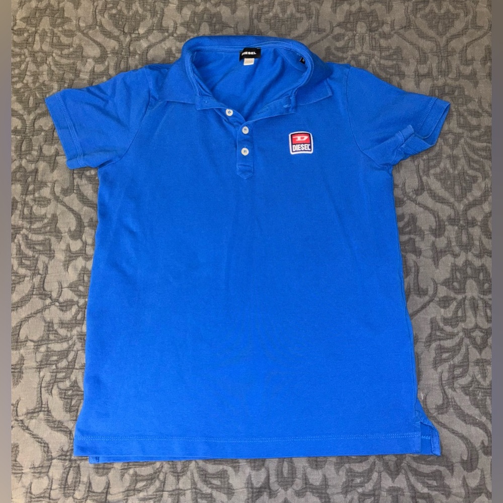 Diesel Jeans T-KAL Patch Logo Men’s Polo in Royal Blue, Size Small